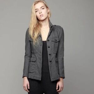 Rag & Bone Leight Military Cotton Fitted Gray Womens Jacket size 2